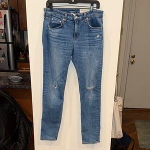 Rag & bone Dre low rise slim boyfriend distressed jeans size 27